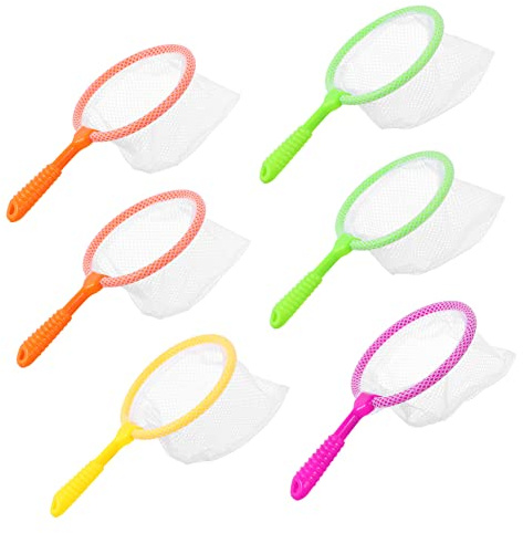Toyvian 6-teiliges Fischernetz, Outdoor-Fischernetz, Lernspielzeug für Kinder, Insektenfänger, Strandspielzeug zum Fangen von Insekten und Schmetterlingen, kompaktes Outdoor-Spielzeug