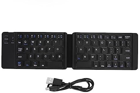 Teclado Plegable Bluetooth Jectse, Teclado Inalámbrico Portátil para Computadora Portátil, Tableta, Teléfono, Compatible con XP, 7, 8 o Posterior, Regalo de Lujo, Ergonómico y Plegable