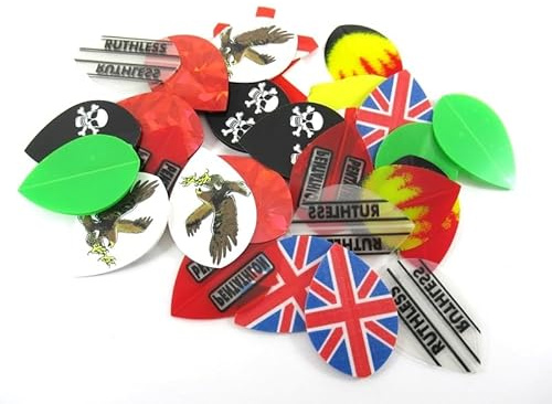 US Darts 10 Sets (30 Flights) Mixed Pear Dart Flights - Includes 100 and 150 Micron Flights