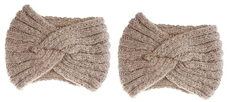 minkissy 2pcs Knitted Woolen Yarn Headband Fashion Headwrap for Women Warm Hair Hoops Handmade Accessories