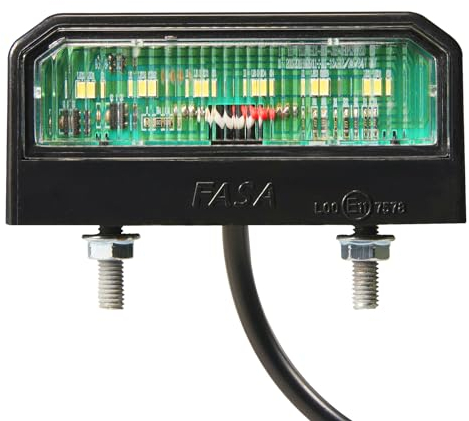 SPARKMOTO 1 x LED Trailer License Plate Lights, ECE Approval UK Road Standard Trailer Number Plate Lights, 12V 24V Universal, IP67 Waterproof, Cool White Bright LED License Number Plate Lamps.