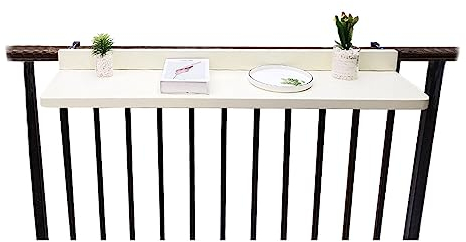 An der Wand montierter, klappbarer Balkon-Hängetisch, Laptop-Schreibtisch, herunterklappbarer Arbeitstisch, Klapptisch, Esstisch mit Haken für platzsparende Arbeitsplätze, für Restaurant, Bar, Weiß/