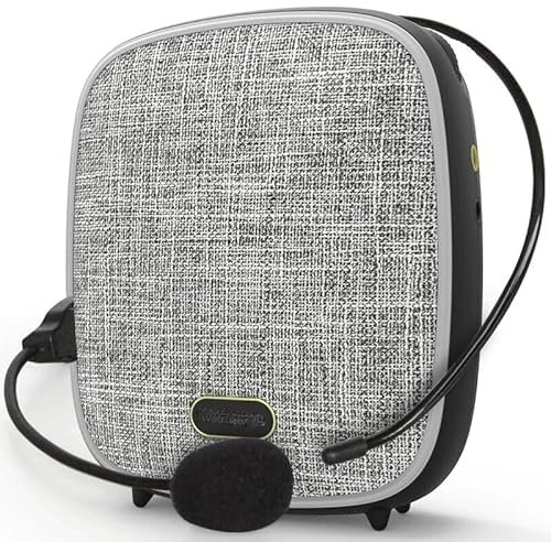 ZHCHAO Mégaphone amplificateur Vocal Microphone TF Carte réunion enseignement Guide Touristique Portable PC Booster Haut-Parleur(Gray)