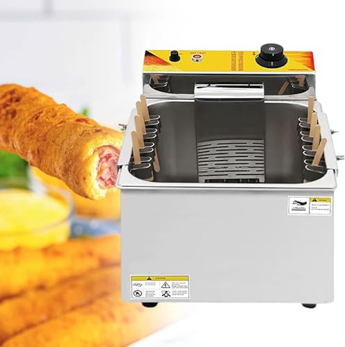 Friggitrice Profonda Commerciale Da Banco Elettrica, Macchina Per Hot Dog In Acciaio Inossidabile Da 1900W, Macchina Per Hot Dog Di Grande Capacità, Per Ristoranti E Case