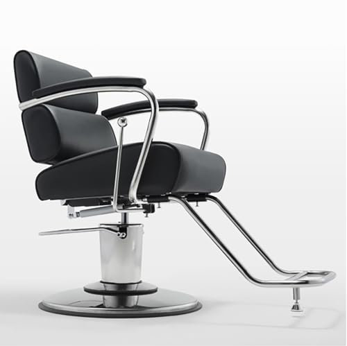 WKXTECZT Friseurstuhl, Friseursessel Höhenverstellbar & 360°Drehbar, Friseureinrichtung Kippbar, Bedienungsstuhl Hydraulisch Kunstleder,C
