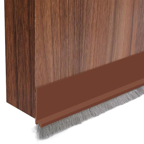 GGTTNRT Bürstendichtung Selbstklebend Zugluftstopper, Türdichtung Unten, Türbürstendichtung, Zuschneidbar, für Türen(Braun-50mm)