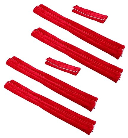 PAMINGONO 6 Fundas para Tirador de Nevera de Felpa, Lavables, Antihuella y Antimanchas, para Cocina, 6 Piezas, Rojo