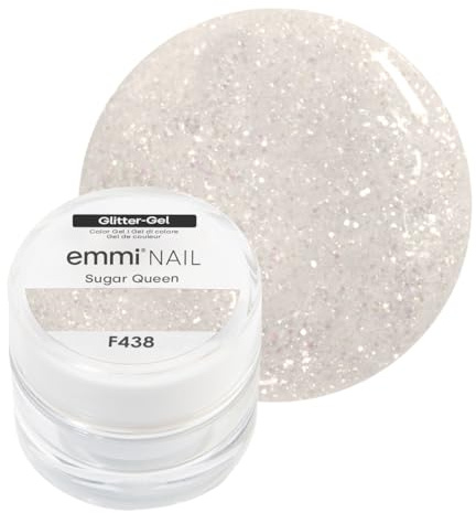 Emmi Nail Glittergel | UV/LED-Gel für funkelnde Nailart | Hohe Deckkraft, mittelviskos & selbstglättend | Kein Verlaufen in Nagelränder | 5 ml – Sugar Queen