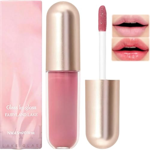 Plumping Lip Gloss, Tinted Lip Balm - Waterproof Long Lasting Lipstick, Clear Lips Gloss Liquid Blush, Achieve Soft, Full-Lips with Ginger Lip-Plumper & Clear Gloss, Lip Stain Tint