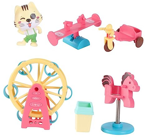 HOMOBABE Boys and Girls Amusement Park Toy Set Swing Slide Role Play Toys for Year Old Boys Girls Educational Pretend Play