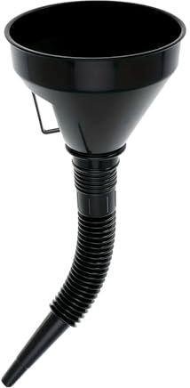 CABLEPELADO - Embudo Flexible con Asa y Filtro | Antiderrames para Combustibles y Líquidos | Boquilla Flexible | Material Resistente y Anticorrosivo | Ø14.2 cm, Largo 32 cm | Ideal para Automóviles, T