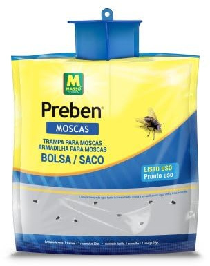 Bolsa Trampa para Moscas Listo para Usar - Preben. Un Solo Uso. con atrayente.Ideal para Jardin, terraza, Piscina...Sin insecticidas