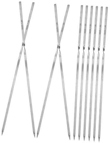 iplusmile 10pièces Brochettes De Barbecue Acier Inoxydable Pour Griller Brochettes De Légumes Et Viande Pour Barbecue Plein Air