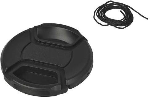 vhbw Bouchon d'objectif 62 mm Compatible avec Nikon 85 mm 1.8 AF D Appareil Photo - Plastique Noir, poignée Interne