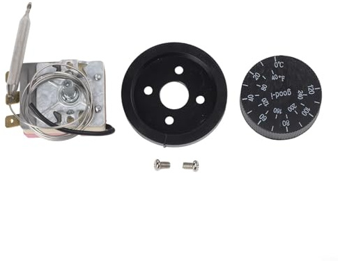 SiSinkal Eingebauter Thermostat Temperaturregler mit Fernfühler 0-120°C Knopf für Klimaanlagen 1m Sensorleitung