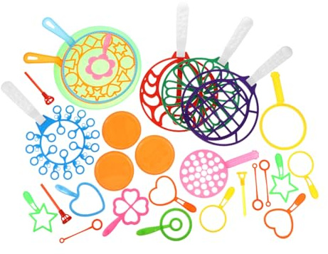 Hohopeti 28 Piezas Varitas para Pompas de Jabón de Colores Set de Herramientas para Burbujas al Aire y Seguro para Actividad Divertida y Regalo para Fiestas