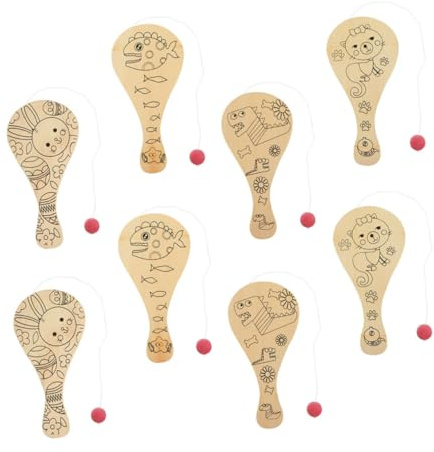Milisten 8 Stück Teiliges DIY Malpaddel Tiere Unfertiges Paddle Basteln Kreativset für Jungen Mädchen Indoor Outdoor Zeichnen und Malen