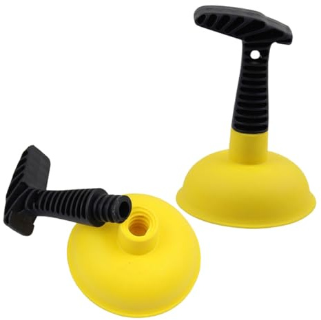 TOBBOMEY Desatascador De Inodoro y Fregadero Manual De Alta Resistencia, Herramienta Desatascadora Doméstica, Color Amarillo, 2 Unidades, Adecuado Para Baño y Cocina