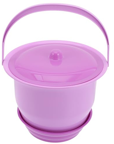 Anneome Portable Plastic Chamber Pot for Kids with Handle and Lid, Easy to Clean Unisex Children's Urinal Toilet, Practical Night Potty for Toddlers with Stylish Design, Purple Random Random Color
