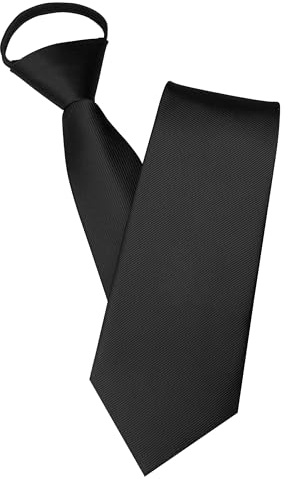 RBOCOTT Black 3.15 Pre-tied Tie Adjustable Necktie for Business and Wedding Party 8cm(28)