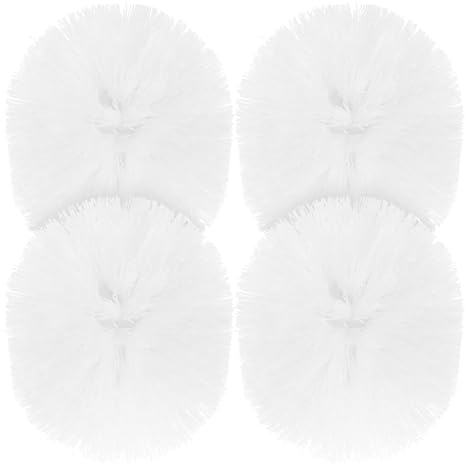 Healeved 4 Pezzi Testine di Ricambio per Spazzole WC in Plastica Ricarica per Pennello di Pulizia Bagno Setole Resistenti Compatibili la Maggior Parte degli Scopini per Uso Domestico