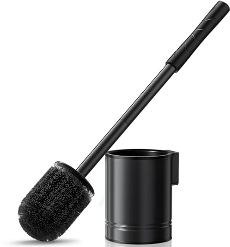 HAMITOR Toilet Brush and Holder Set: Wall-Mounted Toilet Cleaner Brush