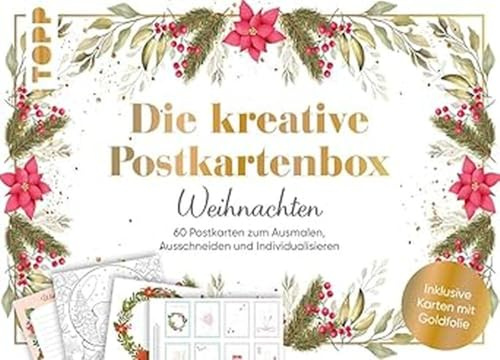 Die kreative Postkartenbox: Weihnachten.: 60 Postkarten zum Ausmalen, Ausschneiden und Individualisieren. Hochwertige Kartonschachtel, 60 Karten mit Motivdruck.