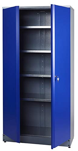 Küpper Hochschrank 70287, ultramarinblau, 204 x 53 x 91 cm, inkl. 4 Fachböden mit Einer Traglast von jeweils 75 kg.