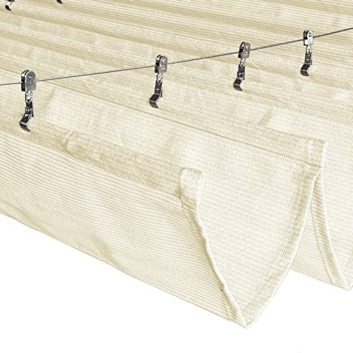 Copertura Ombra Retrattile (Nessuna Asta Di Supporto), Filo Scorrevole Esterno Parasole Vela Pergola Tenda Da Sole Di Ricambio Tettoia Onda Per Pergola In Legno Traliccio D'uva (Color : Off-White, S