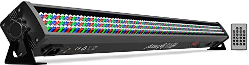 Audibax BAR-252 - Barra Luminosa a LED per Discoteche e Feste - 8 Segmenti Luminosi con Miscelazione dei Colori RGB - Display a LED e Telecomando Integrato - Lunghezza della Barra 101,5 cm