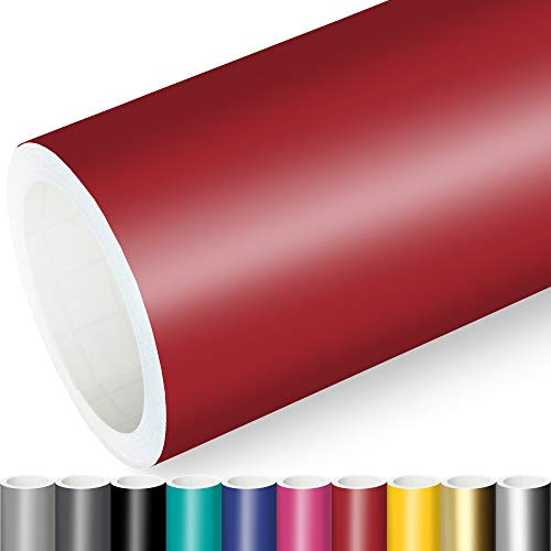 Actinium® Klebefolie 10€/m² Dunkel Rot Matt | 5m x 0,31m selbstklebende matte Folie | Möbelfolie selbstklebend Küchenfolie Plotterfolie