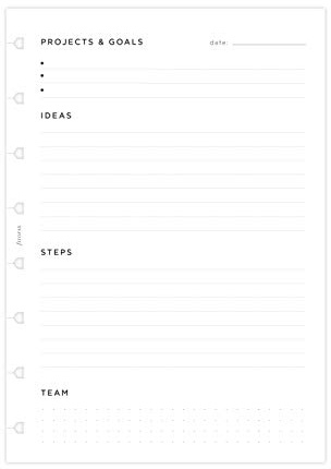 Filofax Nachfüllbares Notizbuch A5 Projektmanagement Nachfüllpack 152032