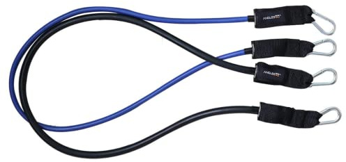 Angles90 Resistance Band Set - Blue & Black, Medium Tension, Pack of 2 - Portable Home Gym Workouts - Suspension Training Compatible - Customisable Stretch & Pull-Up Workouts