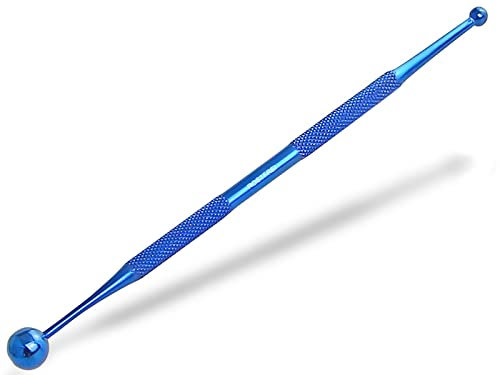 InstrumenteNRW Akupressur-Stift Akupunktur-Stift Ø 5/10 mm Punktsucher Meridianstift Edelstahl Kugel Akupressurstift Akupunktur-Stab (Titan Blau) - Massagegerät