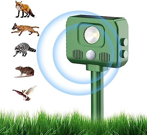 Repellente Gatti, Repellente Ultrasuoni Energia Solare IP64Impermeabile a Frequenza Regolabile per Allontanare Animali 6 Modalità Regolabile Repeller Animali Ultrasound Repellente per Animali