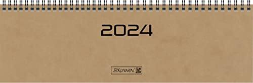 BRUNNEN Wochenkalender Modell 777 2024 2 Seiten = 1 Woche Blattgröße 32,6 x 10,2 cm braun