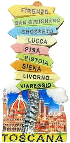 Kühlschrankmagnet, Motiv: Toskana, Italien, kreatives Straßenschild, 3D-Reise, Souvenir, Kühlschrankdekoration, Magnetaufkleber, Bastel-Kollektion