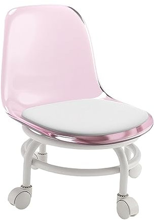 LOVIVER Niedriger Rollhocker, 360° drehbarer Rollhocker und Rückenlehne, Rollhocker, 360° drehbarer Hocker für Hausreinigung, Sport, Yoga, Garage, Salon, ROSA