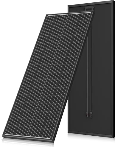 Panel solar de 130 W, módulo solar monocristalino de alta eficiencia, marco de aluminio negro 12 V/24 V, ideal para central eléctrica de balcón, autocaravana, hangar, barco