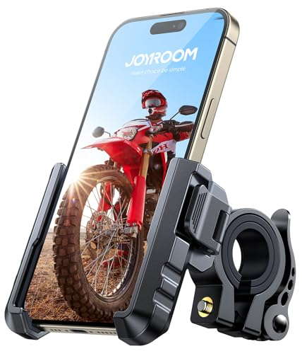 JOYROOM 2025 Support Telephone Moto, [Bonne Tenue Aux Chocs] Porte Téléphone Vélo Universel Porte Telephone Moto pour iPhone 16/15/14 Pro Max, Samsung S24/S23 Ultra (4,7 -7 Smartphone)
