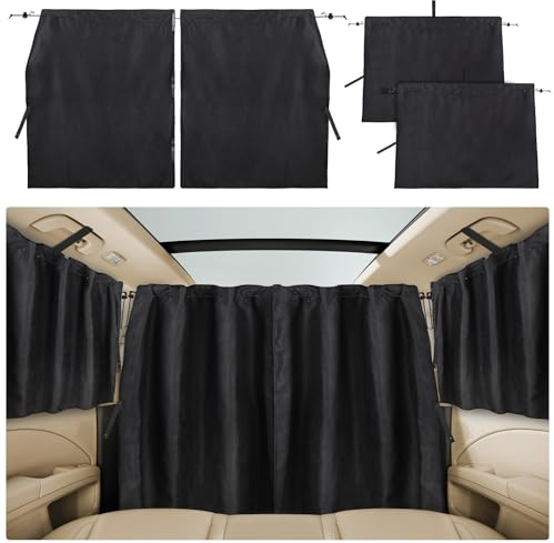 ZATOOTO Rideau de Voiture pour Intimité (Lot de 3), Pare Soleil Voiture Arriere en Daim, Rideaux Store Occultant Magnétiques pour Camping Car, Van aménagé 180x110cm (Grande Taille)