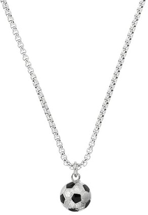 s.Oliver Kette mit Anhänger Edelstahl Jungen Kinder Halsschmuck, 40+3 cm, Silber, Fußball, Kommt in Schmuck Geschenk Box, 2038011