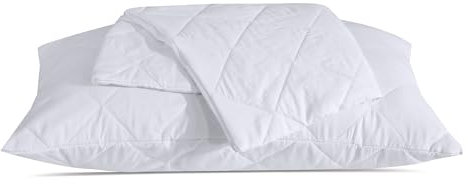 My home store Quilted Pillow Protectors 2 Pack- 100% Microfiber Hotel Quality Zip Closure Pillow Cases- Super Soft, Anti-Allergy & Breathable Pillow Cover ( 50 cm × 75 cm )
