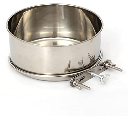 KAYSENSUK Stainless Steel Hanging Dog Bowl for Crate - Anti-Spill Clip On Pet Water/Food Bowl with 3-Bolt Holder, Durable Cage Mount Feeder for Small Dogs/Cats/Rabbits, Easy Clean & Tool-Free Install