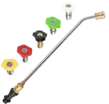 Prolongateur de manche pour nettoyeur haute pression, en acier inoxydable, pour Karcher K2 K3 K4 K5 K6 K7, outil de nettoyage pour laveuse automatique, avec 5 buses de pulvérisation (30 degrés)