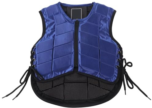 HERCHR Youth's Riding Protective Vest, Young Man Equestrian Vest Horse Riding Foam Padded Safety Horse Training Protective Gear Body Protection for Boys Girls Youth Young Man Body Protector Blue (CS)