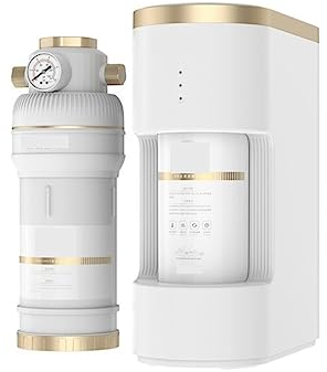 SystèMe De Filtre à Eau Sous L'éVier, Or blanc MQ7 RO et purificateur d'eau fendu pré-filtre, Purification de l'eau de toute la maison de sédiments de filtre de Pipeline SystèMe De Filtre à Eau Sous L
