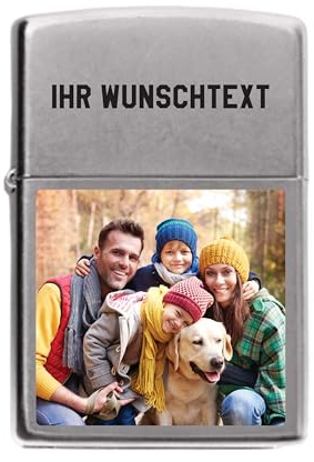 LAUBLUST Compatible with Zippo Benzinfeuerzeug mit Foto für Ihn - Personalisiertes Feuerzeug für Männer, Geschenk-Box - Used Look | Herren Geschenke mit Gravur zu Weihnachten, Geburtstag & Vatertag