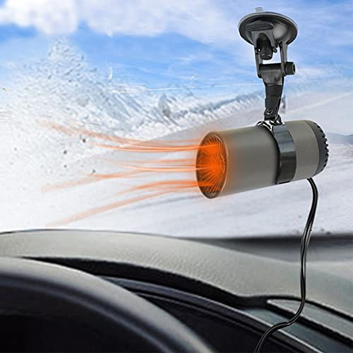 Portable Car Heater Car Fan Heating and Cooling Mode Defrost Defogger Plug in Cigarette Lighter With Suction Holder Heater 150W 12V