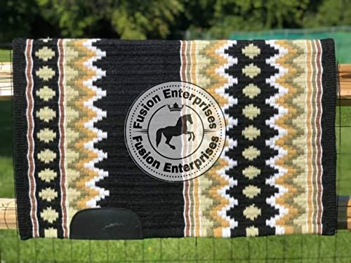 EQUIEMPRESS Sattelunterlage Western Show/Westernsatteldecke aus Neuseelandwolle, Top Wool Pad Sensor Flex (Anpassung möglich) A-317 (34 x 34)